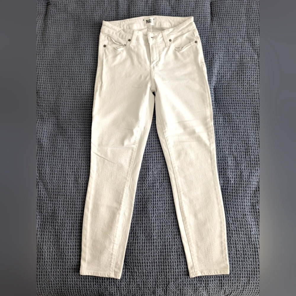 Flawless Paige Crisp White Verdugo Ankle Skinny Jean Size 28 - Picture 3 of 7